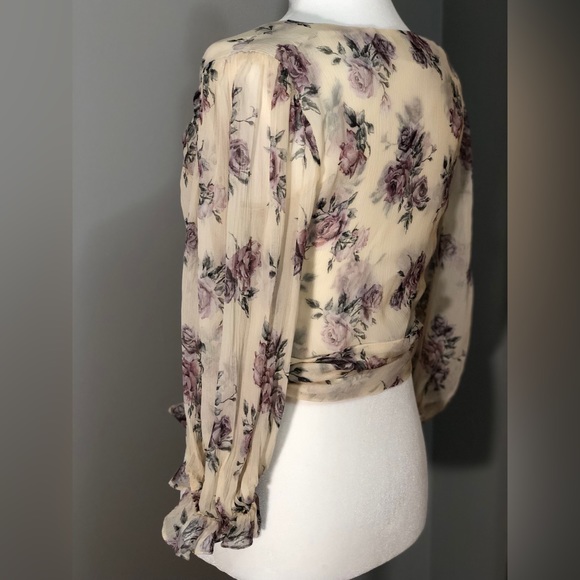 **SOLD** 🌸 LoveShackFancy 🌸 Domino Silk Wrap Top XS - Picture 6 of 16